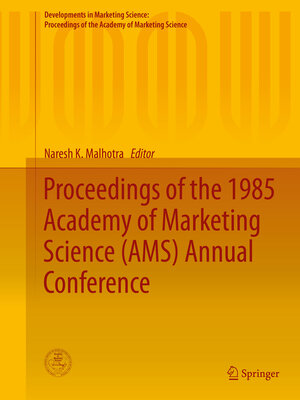 cover image of Proceedings of the 1985 Academy of Marketing Science (AMS) Annual Conference